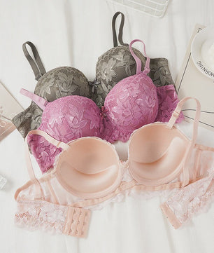 Luxe Kanten Push-Up BH met Beugel - Half Cup & Push-Up Effect voor Kleine Borsten (A/B Cup)