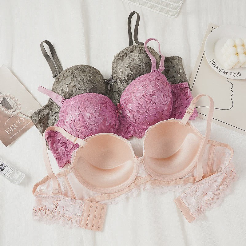 Luxe Kanten Push-Up BH met Beugel - Half Cup & Push-Up Effect voor Kleine Borsten (A/B Cup)