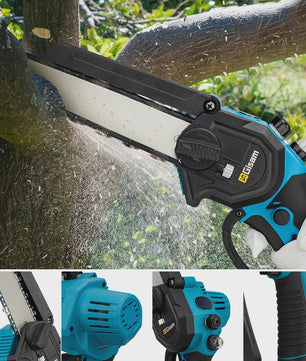 Gisam 8-Inch Snoerloze Kettingzaag - Krachtig, Borstelloos & Makita 18V Compatibel