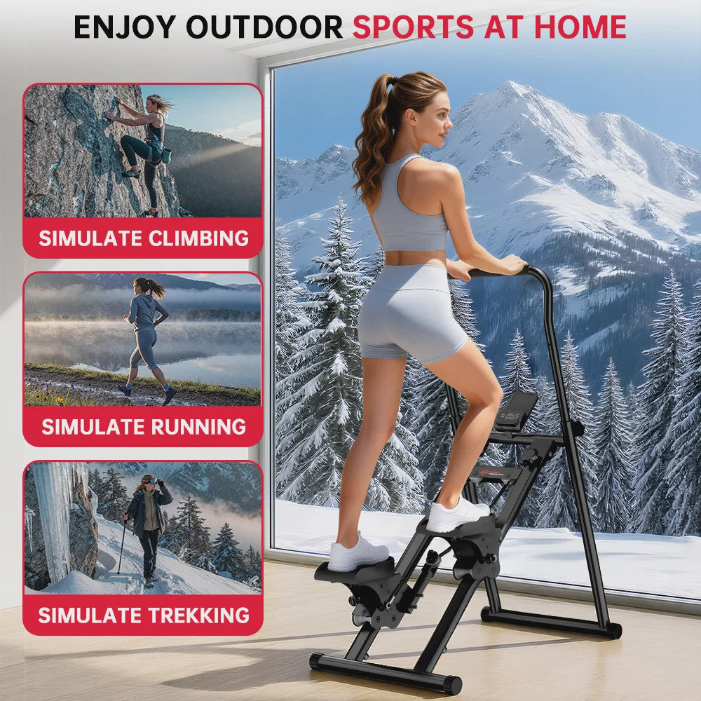 Opvouwbare Stair Stepper - Verticale Klimmachine met 3 Niveaus Weerstand voor Thuis