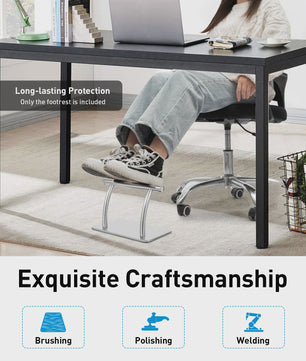 Ergonomische Voetensteun RVS - Verstelbaar & Stabiel voor Kantoor, Salon & Thuis
