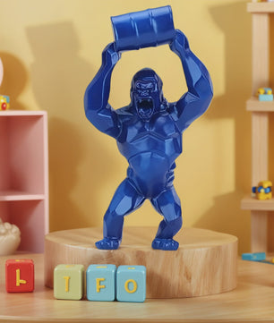 Unieke Gorilla Beeld met Vat - Hars Decoratie voor Woonkamer