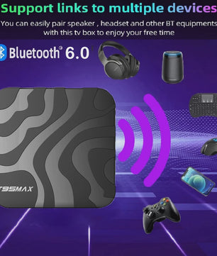 T95 Max Smart TV Box: 8K Ultra HD Streaming met Android 16, 8GB RAM, 128GB Opslag, Dual Band WiFi & Bluetooth 6.0
