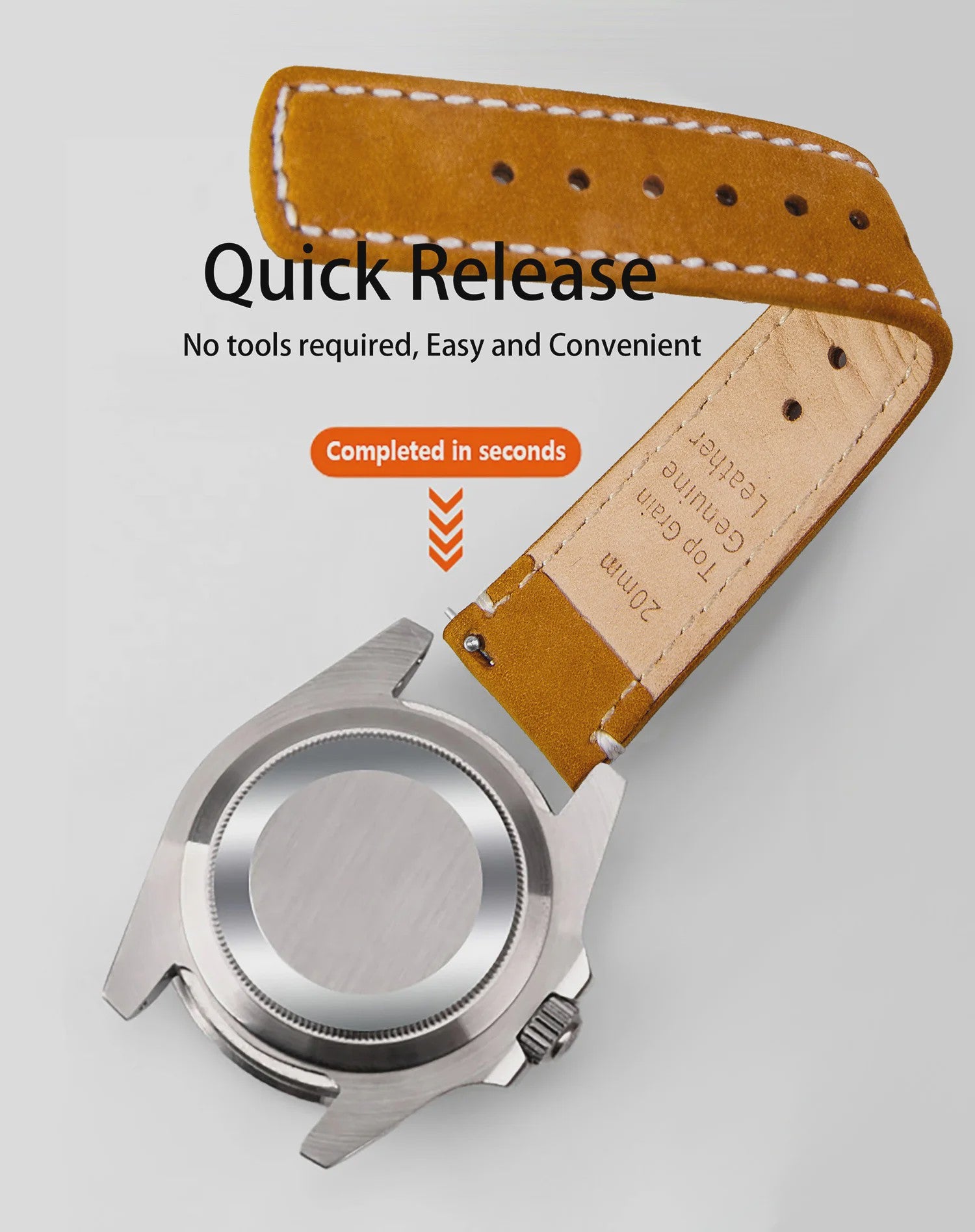 Top Grain Echt Lederen Horlogeband - 20mm/22mm Quick Release - Voor Heren, Dames & Samsung Galaxy Watch