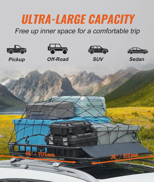 Robuuste Dakdrager Bagagemand 46"/51" - Extra Laadruimte voor SUV & Truck