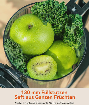 Automatische Slow Juicer Cold Press - 1.8L, 250W, BPA-Vrij, met 130mm invoer voor hele groenten en fruit