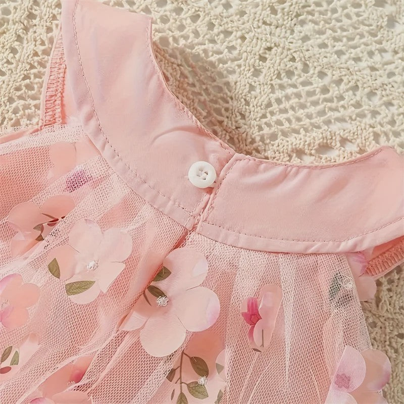 Roze Bloemen Jurk Baby Meisje Zomer - Mouwloos & Lieflijk