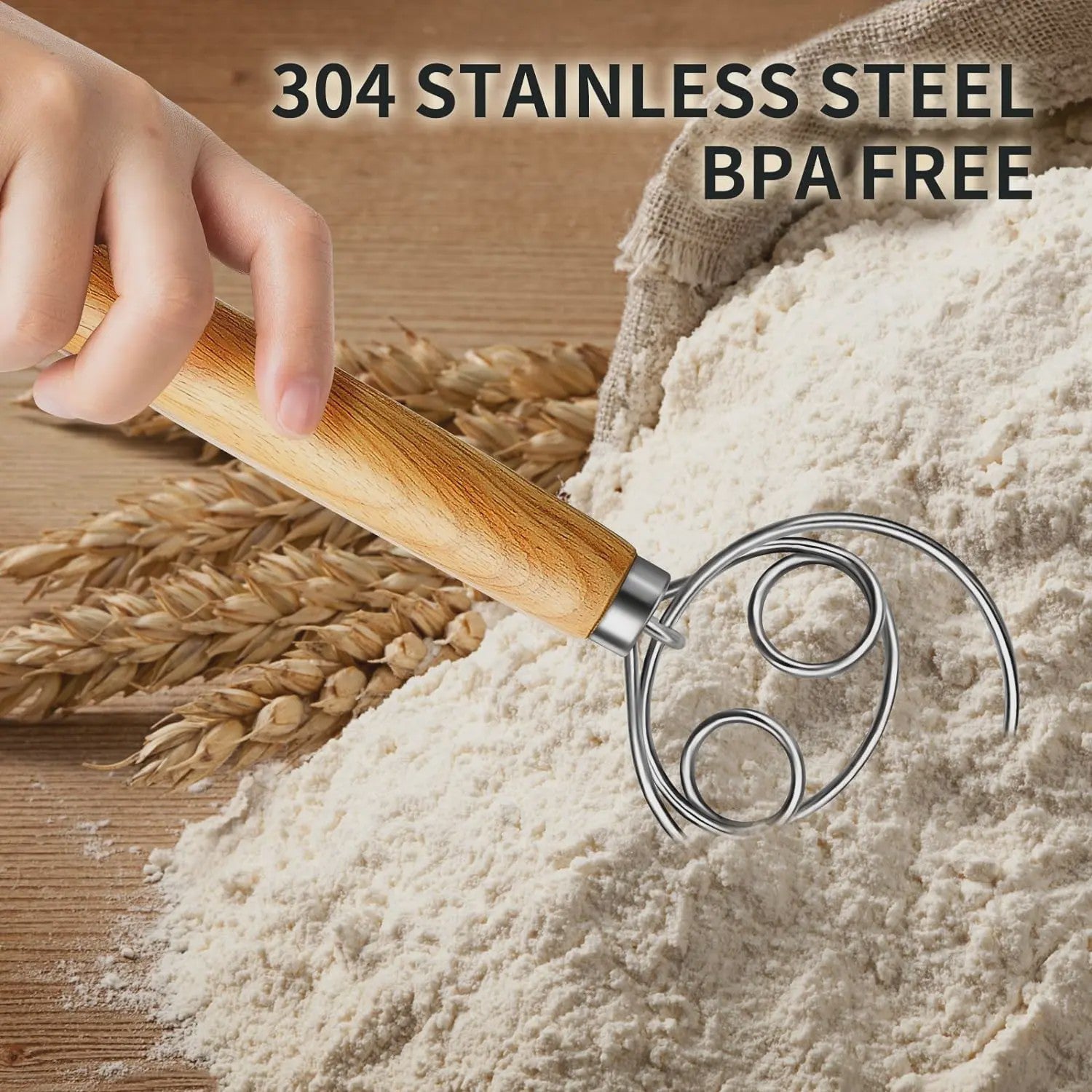 Brood Bakset: Banneton Oval 25cm met Broodmes, Deegklopper & Scraper