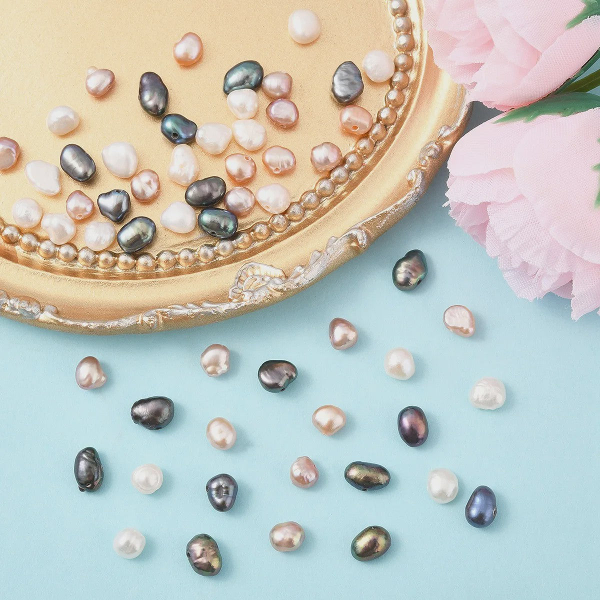 10x Natuurlijke Zoetwaterparels - Barokke Keshi Parel kralen voor DIY Sieraden
