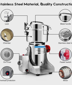 Krachtige 3000W Multifunctionele Grinder - 800g Capaciteit voor Kruiden, Koffiebonen, Granen en Meer