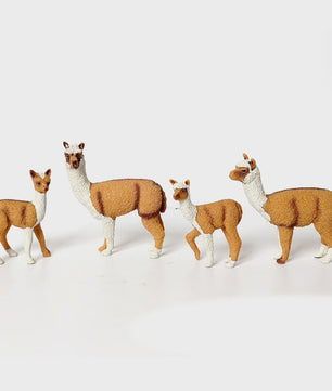 Realistische Alpaca & Kameel Figuren Set - Handgeschilderd, Educatief Speelgoed