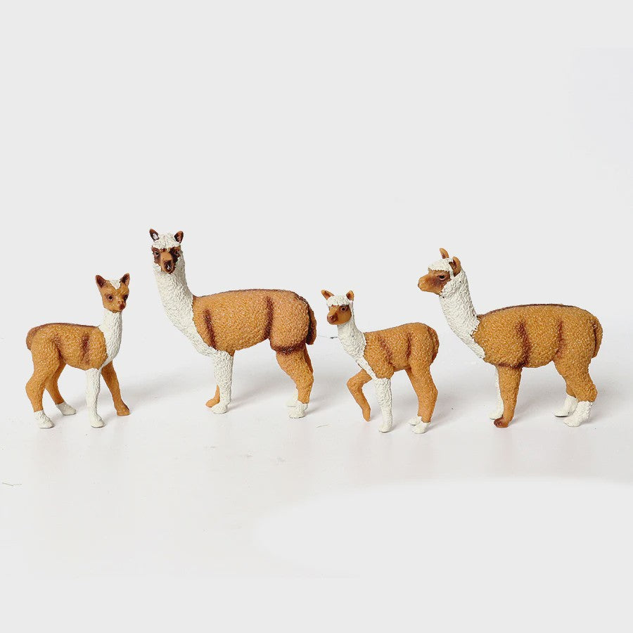Realistische Alpaca & Kameel Figuren Set - Handgeschilderd, Educatief Speelgoed
