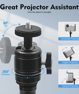 Verstelbare Projector Stand 60-120cm met Zware Voet & 360° Draaibaar