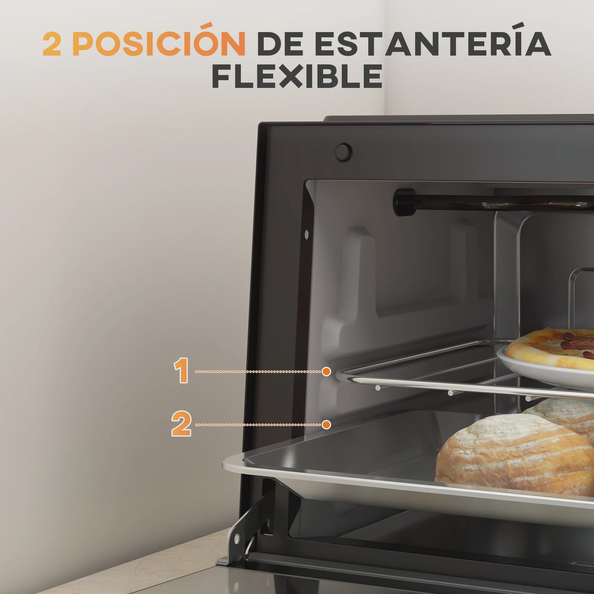 Homcom Mini Elektrische Oven 9L - Compacte Keukenoven met Timer & Temperatuurregeling