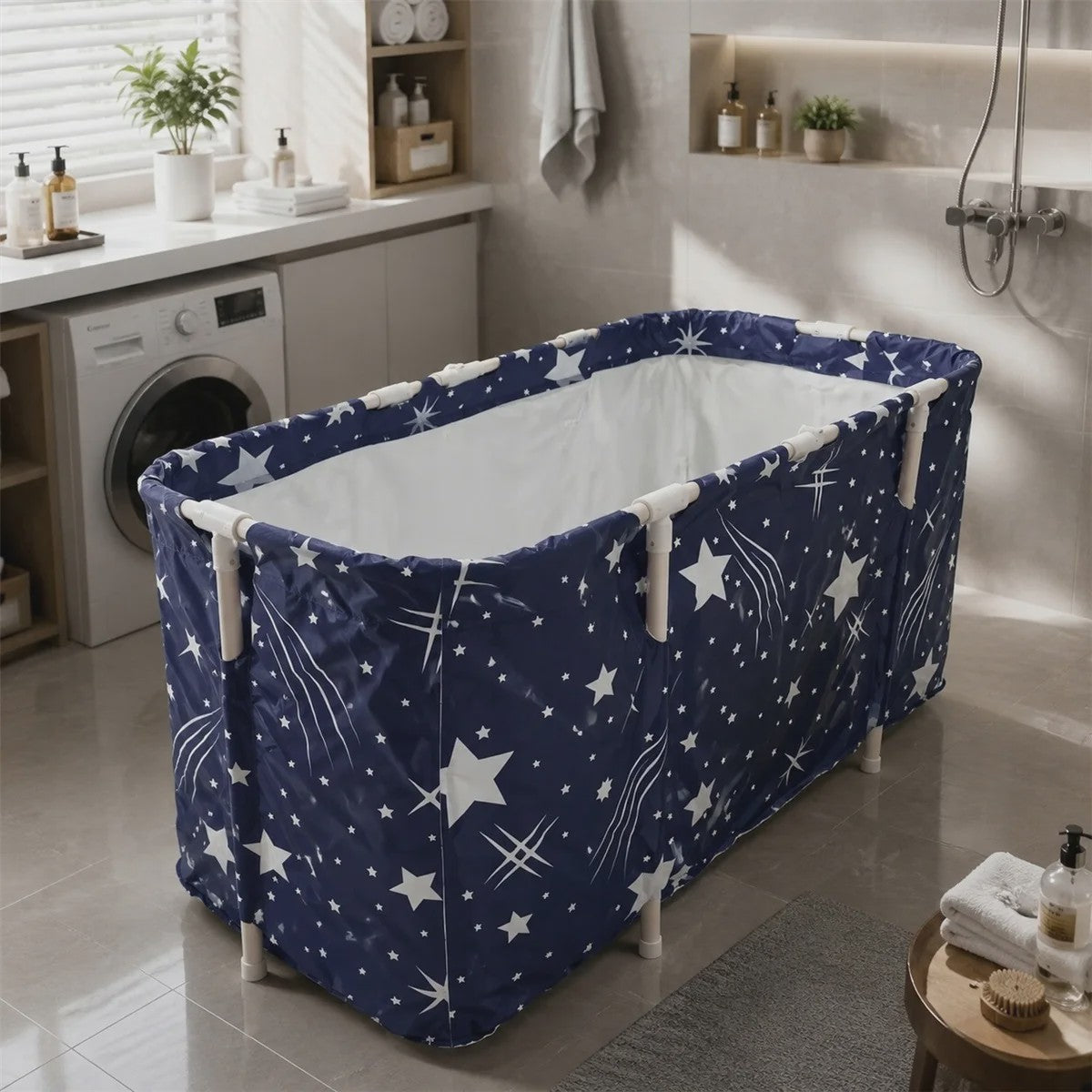 Opvouwbaar Bad voor Volwassenen - Draagbaar Home Spa Bad met Pomp & Kussen - 120cm