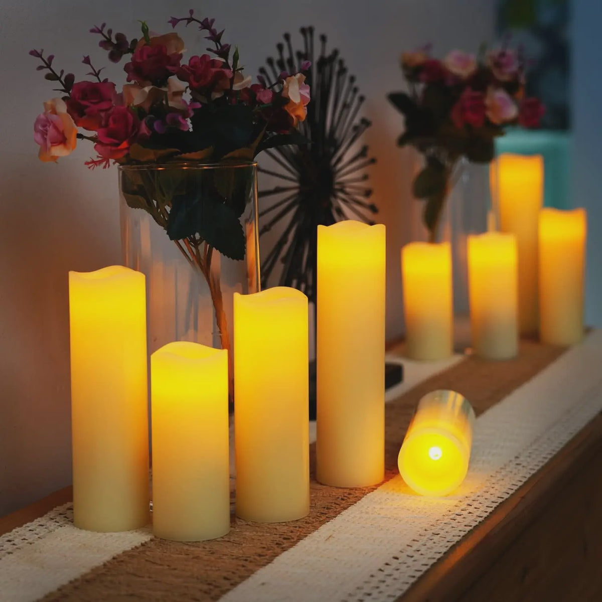 12-delige LED Kaarsen Set met Afstandsbediening - Flikkerend Vlam Effect voor Feestelijke Decoratie