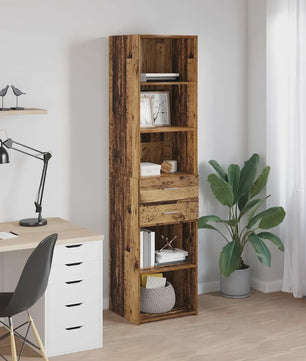 Hoge Houtkleurige Kast voor Woonkamer en Hal - Tijdloos Design, Stabiel & Veel Opbergruimte