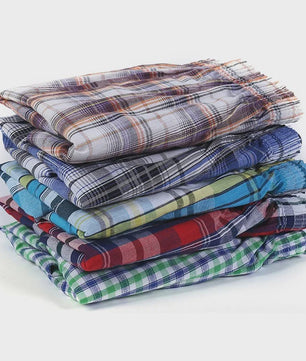 Set van 3, 5 of 7 Geruite Heren Boxershorts - Losse Pasvorm, Elastische Tailleband & Knoopsluiting voor Comfort Thuis