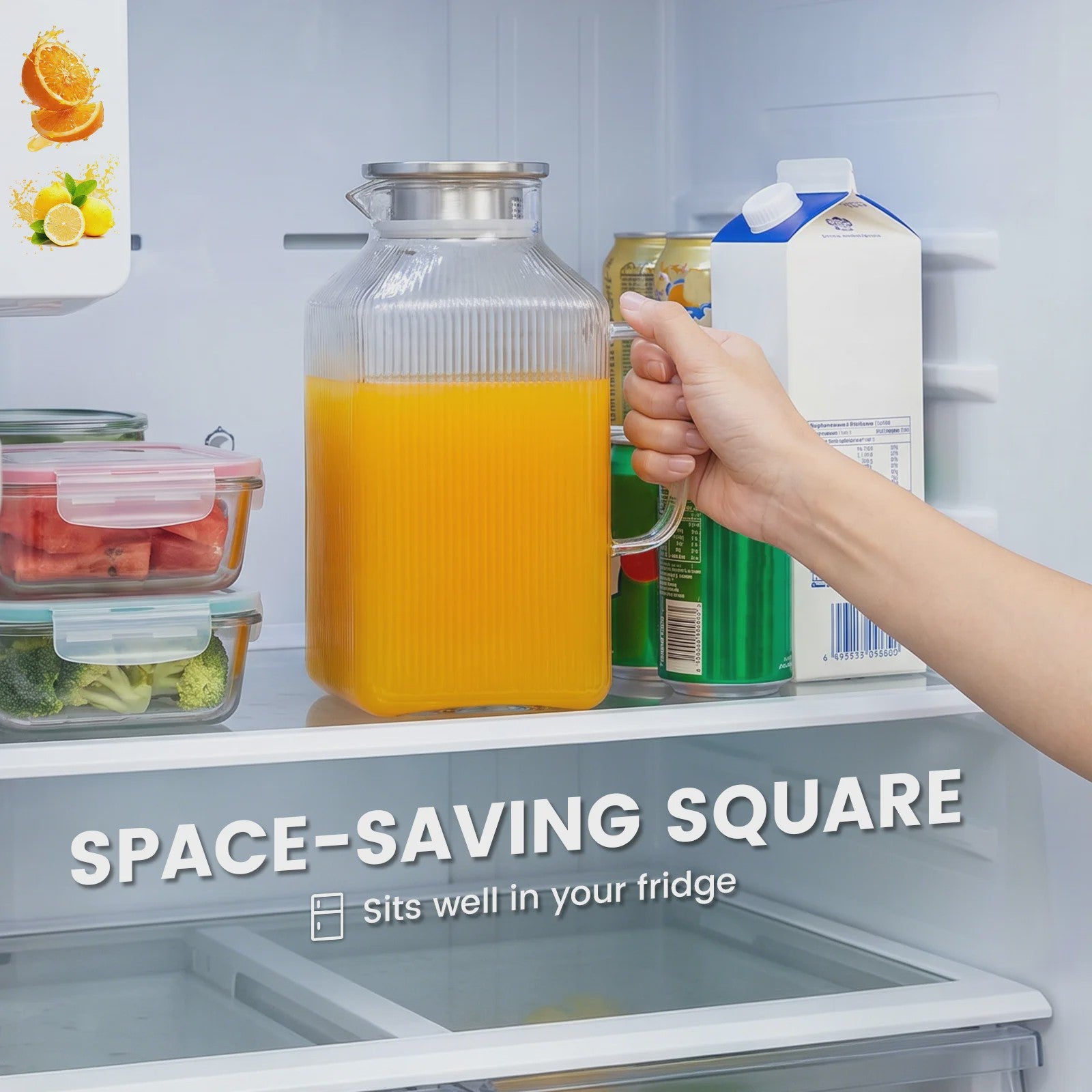 Glazen Kan 3.8L met Deksel & Borstel - Hittebestendig Borosilicaatglas voor Warme & Koude Dranken