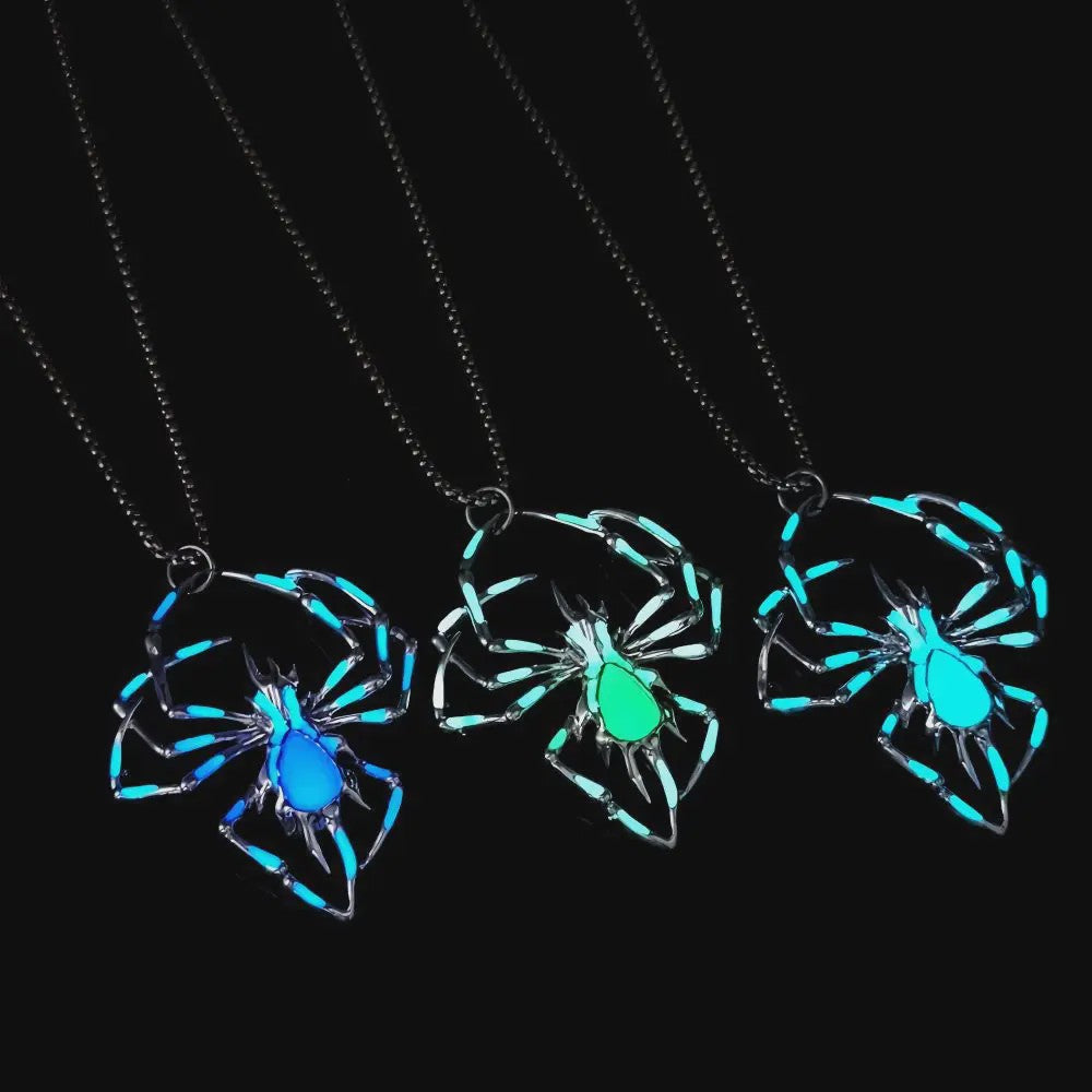 Glow-in-the-Dark Spider Hanger Ketting - Luminous Halloween Sieraden voor Mannen & Vrouwen
