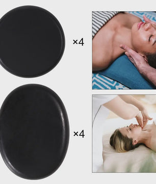 Professionele Hot Stone Massage Set - 4x Jade Energie Stenen voor Ontspanning