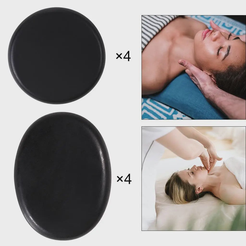 Professionele Hot Stone Massage Set - 4x Jade Energie Stenen voor Ontspanning