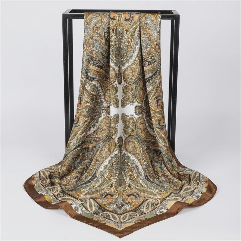 Luxe Zijden Vierkante Sjaal 90x90cm - Stijlvol Foulard voor Dames
