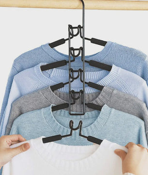 Ruimtebesparende Kledinghanger - Multi-Layer Metalen Garderobe Organizer met Antislip Schuim