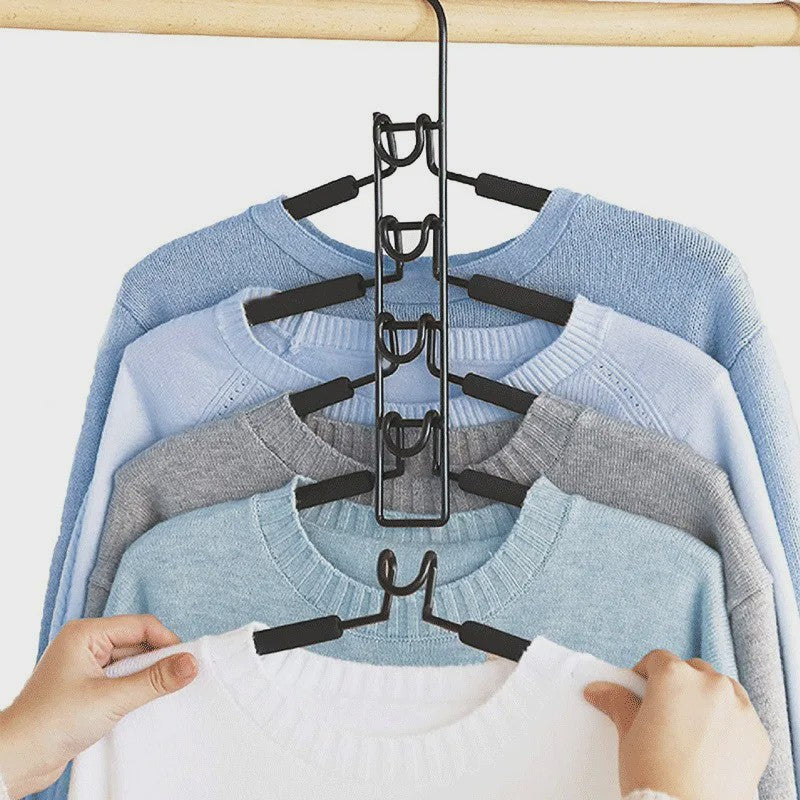 Ruimtebesparende Kledinghanger - Multi-Layer Metalen Garderobe Organizer met Antislip Schuim