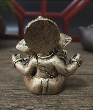 Ganesha Beeldje Bronskleurig - Hindoeïstische God Sculptuur voor Huis & Kantoor Decoratie
