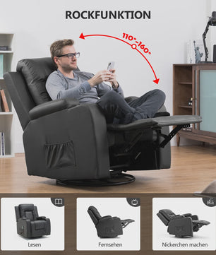 Luxe Draaibare Relaxfauteuil met Voetensteun en Dikke Armleuningen - Perfect voor TV Kijken