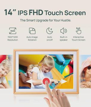 ARZOPA 14 Inch Digitale Fotolijst met WiFi, Cloud Opslag & Touchscreen
