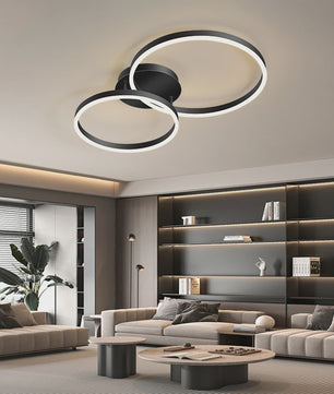 Moderne LED Plafondlamp 3 Cirkels - Goud/Koffie - Woonkamer & Slaapkamer