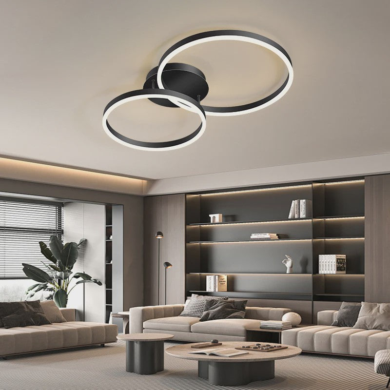 Moderne LED Plafondlamp 3 Cirkels - Goud/Koffie - Woonkamer & Slaapkamer