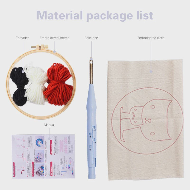 Punch Needle Borduurpakket - Dieren & Patronen - DIY Knutselset voor Beginners