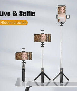 Draadloze Selfie Stick Tripod met Ringlamp en Bluetooth Afstandsbediening