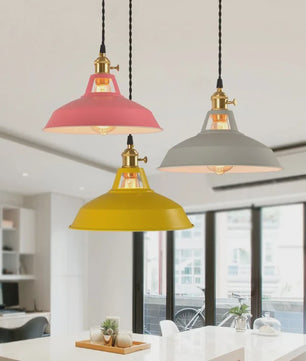 Retro Industriële Kleurrijke Hanglamp - Vintage Sfeer voor Keuken & Restaurant