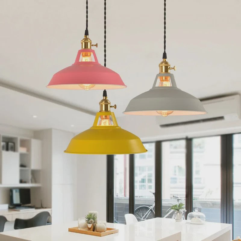Retro Industriële Kleurrijke Hanglamp - Vintage Sfeer voor Keuken & Restaurant