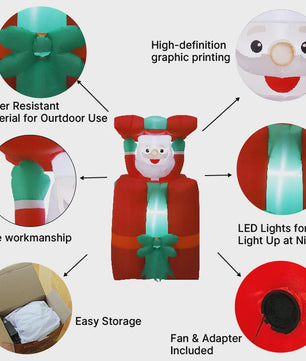 Opblaasbare Kerstman 1.5M - Feestelijke Tuindecoratie met LED Verlichting