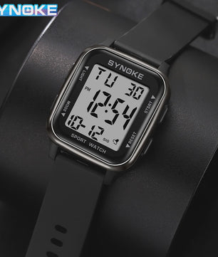 SYNOKE Heren Sport Horloge - Militair Digitaal Waterdicht met Alarm & Stopwatch