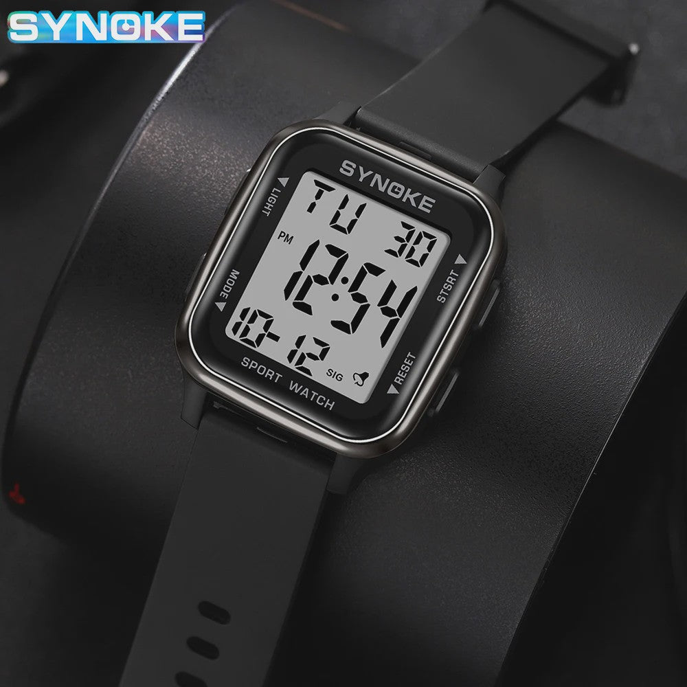 SYNOKE Heren Sport Horloge - Militair Digitaal Waterdicht met Alarm & Stopwatch