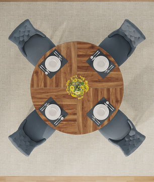 Ronde Eettafel voor 4 Personen - 47 Inch Boerenstijl Keukentafel