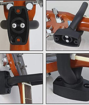 Gitaar Muurbeugel Hanger Set (1-10 Stuks) - Zwart - Universeel voor Gitaar, Bas, Ukulele