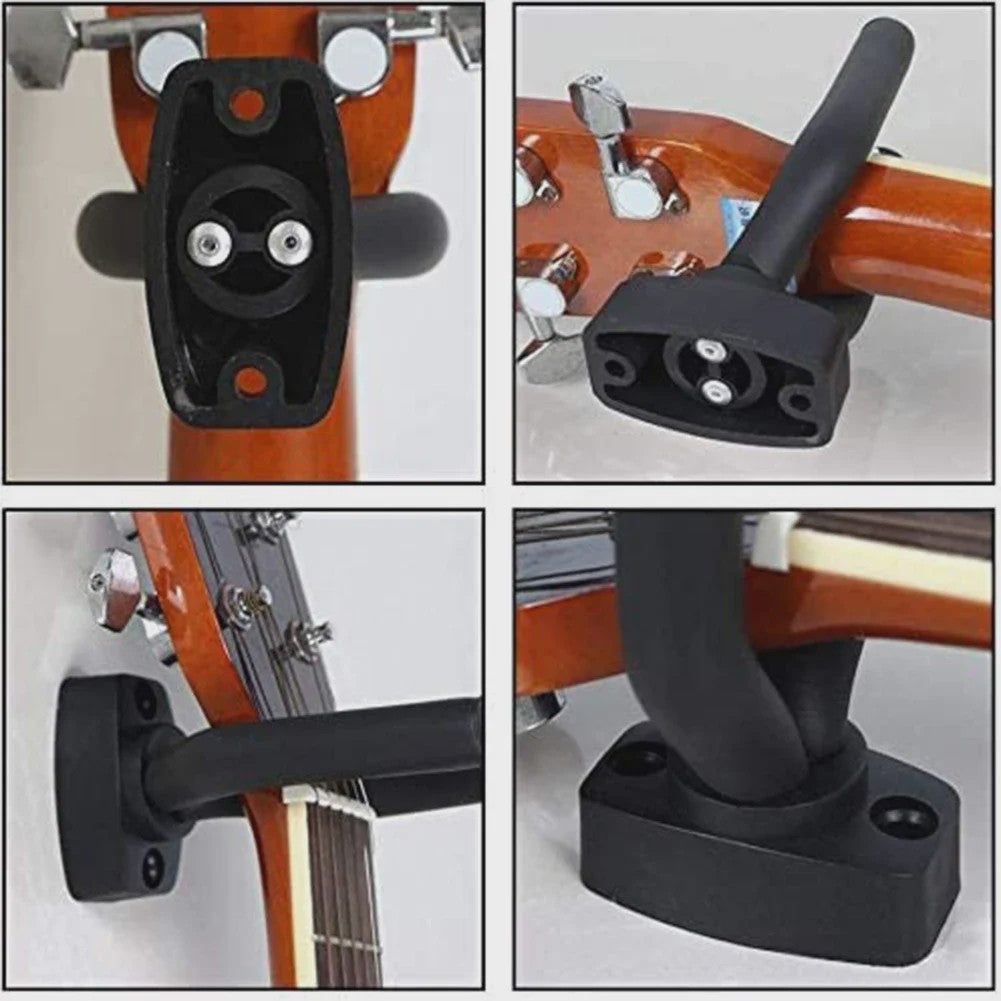 Gitaar Muurbeugel Hanger Set (1-10 Stuks) - Zwart - Universeel voor Gitaar, Bas, Ukulele