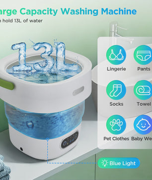 Mini Washing Machine 13 L Portable Washing Machine With Spinner, Travel Washing Machine With 3 Modes, Mobile Washing Machine