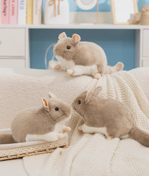 Levensechte Chinchilla Pluche Knuffel - Zachte Dierenpop als Kindermaatje