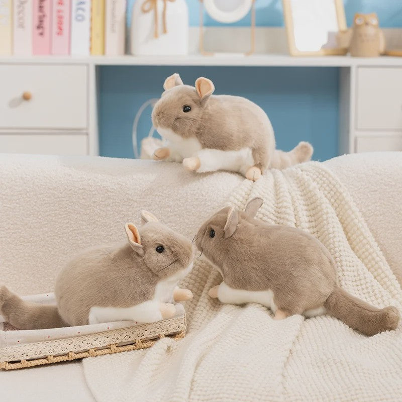Levensechte Chinchilla Pluche Knuffel - Zachte Dierenpop als Kindermaatje