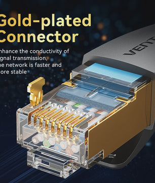 Vention CAT8 Ethernet Kabel - 40Gbps, 2000MHz, Katoen Gevlochten, RJ45 Netwerkkabel