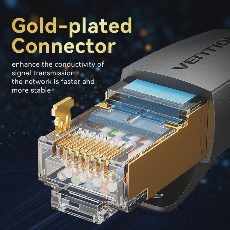 Vention CAT8 Ethernet Kabel - 40Gbps, 2000MHz, Katoen Gevlochten, RJ45 Netwerkkabel