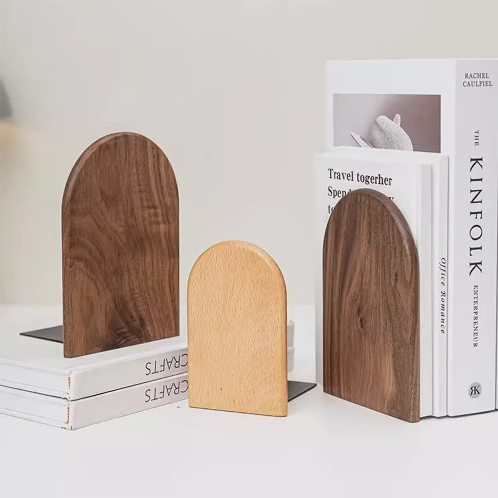 Stijlvolle Houten Boekensteunen - Bureau Organizer & Boekhouder voor Thuis en Kantoor